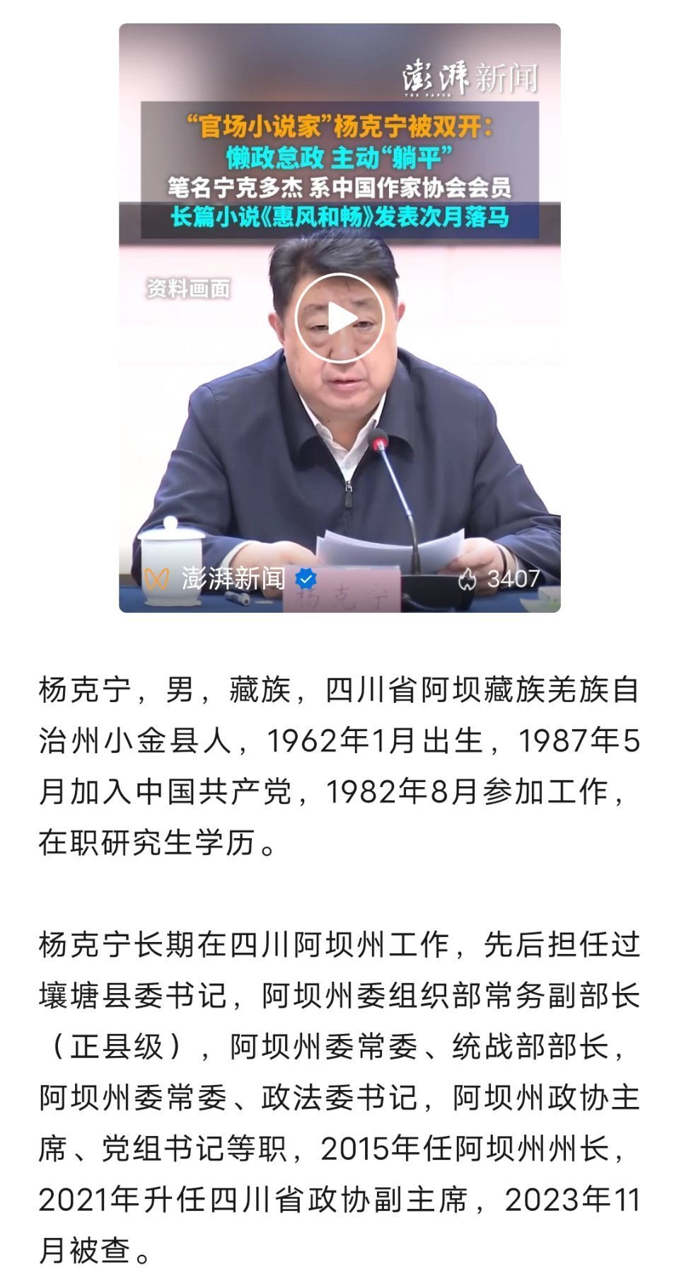 非法持枪与落马的副部杨克宁受审_全新精选解释落实