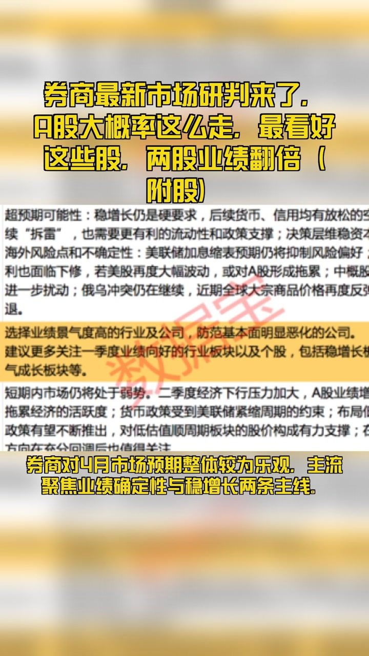 各大券商对A股的最新研判