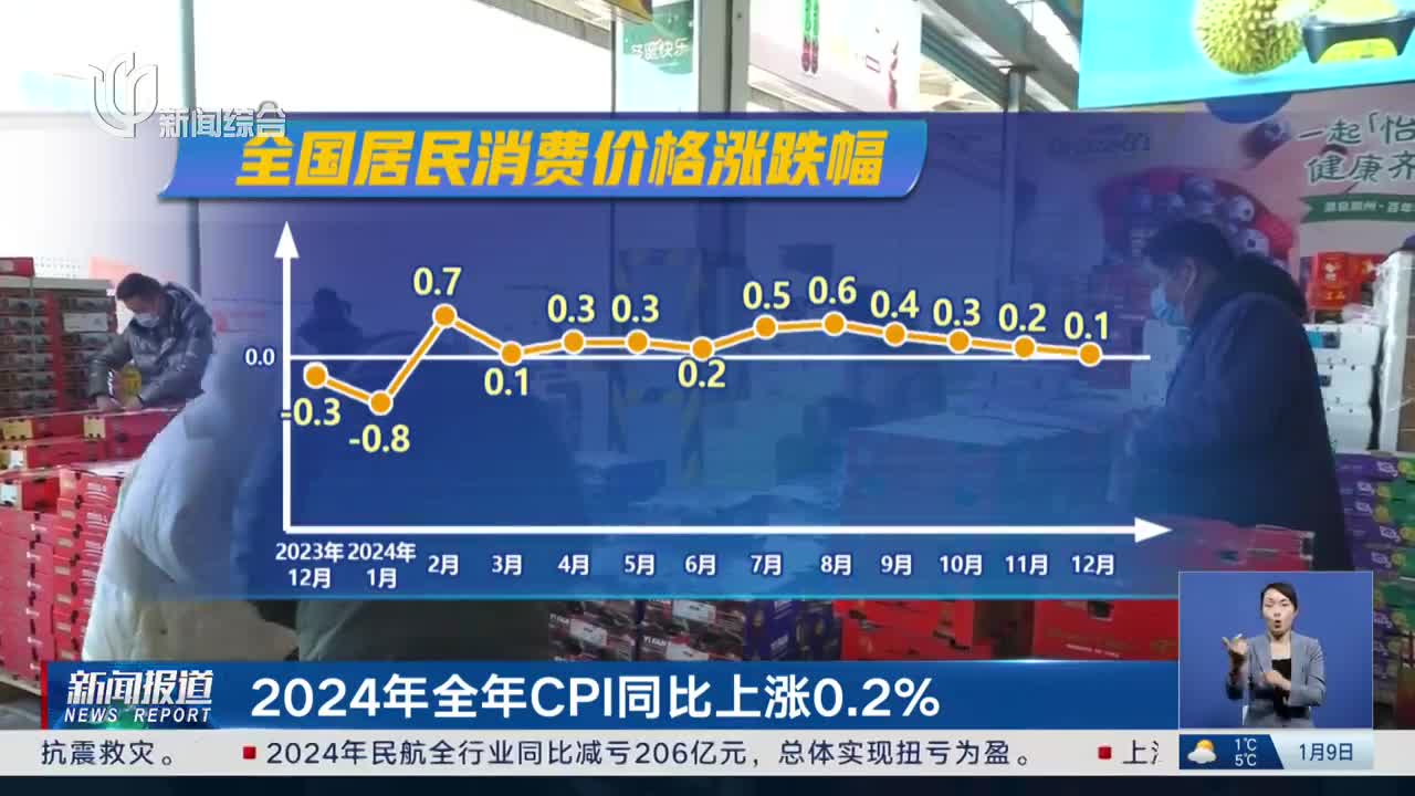 2025年1月份CPI同比上涨0.5%