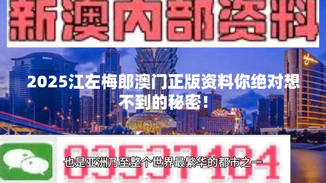 2025江左梅郎澳门正版资料你绝对想不到的秘密！