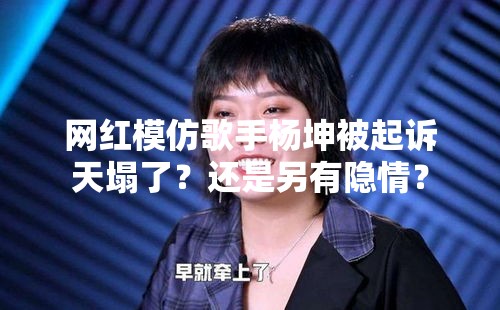 网红模仿歌手杨坤被起诉天塌了？还是另有隐情？