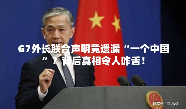 G7外长联合声明竟遗漏“一个中国”？背后真相令人咋舌！