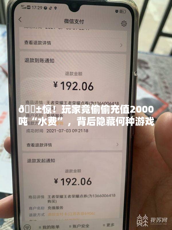 😱惊！玩家竟偷偷充值2000吨“水费”，背后隐藏何种游戏大秘密？