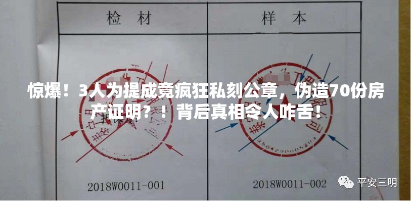 惊爆！3人为提成竟疯狂私刻公章，伪造70份房产证明？！背后真相令人咋舌！