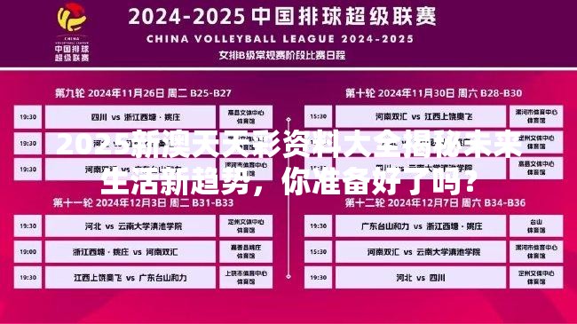 2025新澳天天彩资料大全揭秘未来生活新趋势，你准备好了吗？