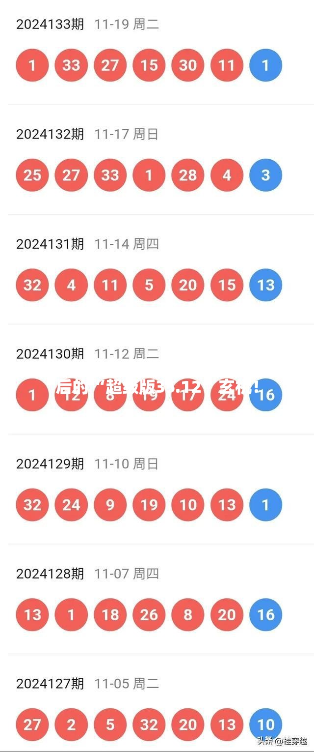 2025新澳今晚开奖号码139揭秘背后的“超级版35.12”玄机！